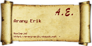 Arany Erik névjegykártya