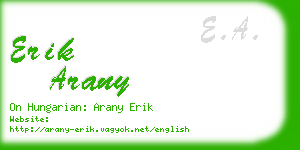 erik arany business card